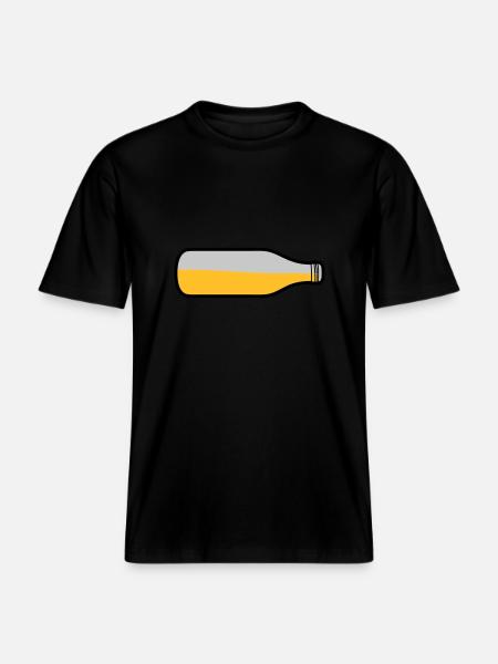 Lying beer bottle -  RELAXED FIT Unisex Organic T-Shirt - black