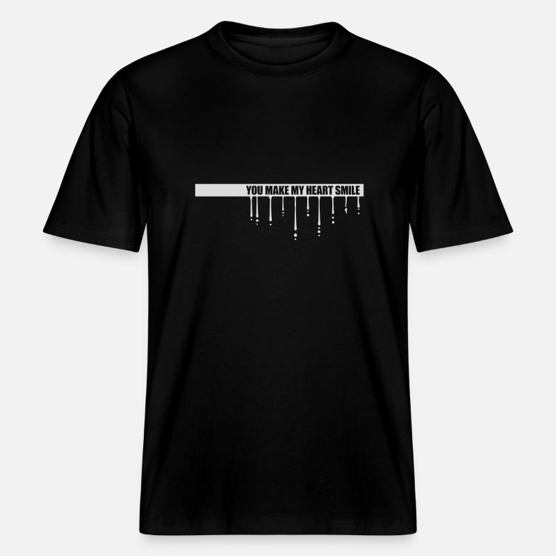 Faire sourire mon cœur - T-shirt unisexe RELAXED FIT en coton bio - noir