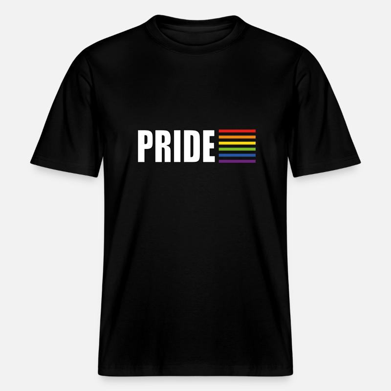 Drapeau arc-en-ciel de la fierté - T-shirt unisexe RELAXED FIT en coton bio - noir