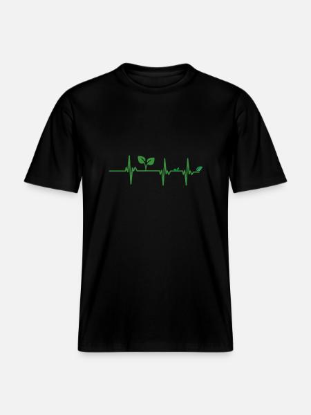Vegan heartbeat -  RELAXED FIT Unisex Organic T-Shirt - black