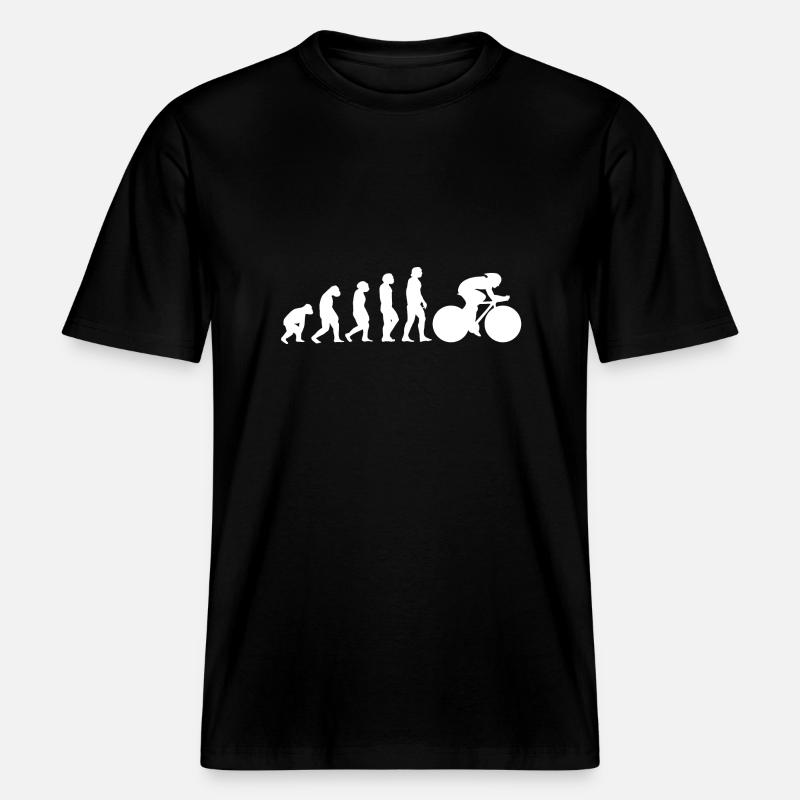 Rennrad Evolution -  RELAXED FIT Unisex Organic T-Shirt - Schwarz