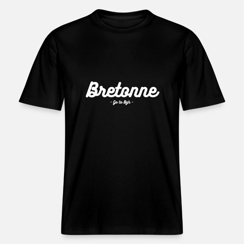 bretonne blanc -  T-shirt unisexe RELAXED FIT en coton bio - noir