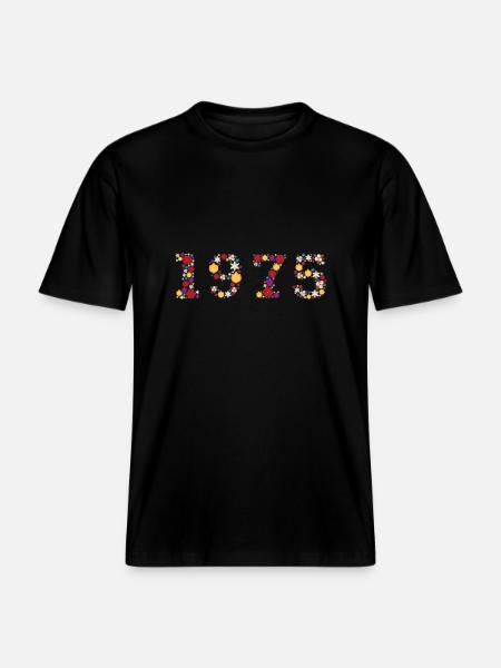 Flowers 1975 - RELAXED FIT Unisex Organic T-Shirt - Schwarz