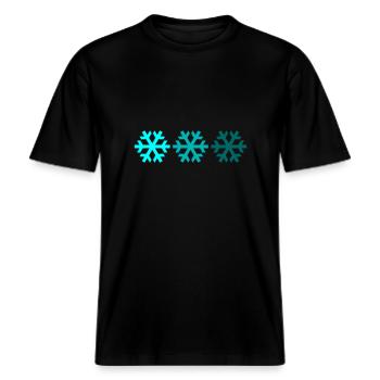 Drei Schneeflocken -  RELAXED FIT Unisex Organic T-Shirt - Schwarz - Vorne - Alina (178cm) & Michal (187cm)