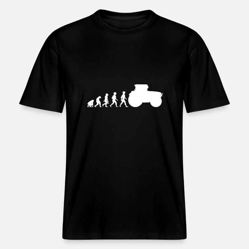 Evolution Traktor Trecker Ackerschlepper - RELAXED FIT Unisex Organic T-Shirt - Schwarz