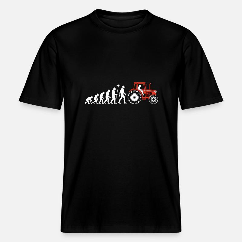 Evolution Farmer Farmer Tracteur -  T-shirt unisexe RELAXED FIT en coton bio - noir