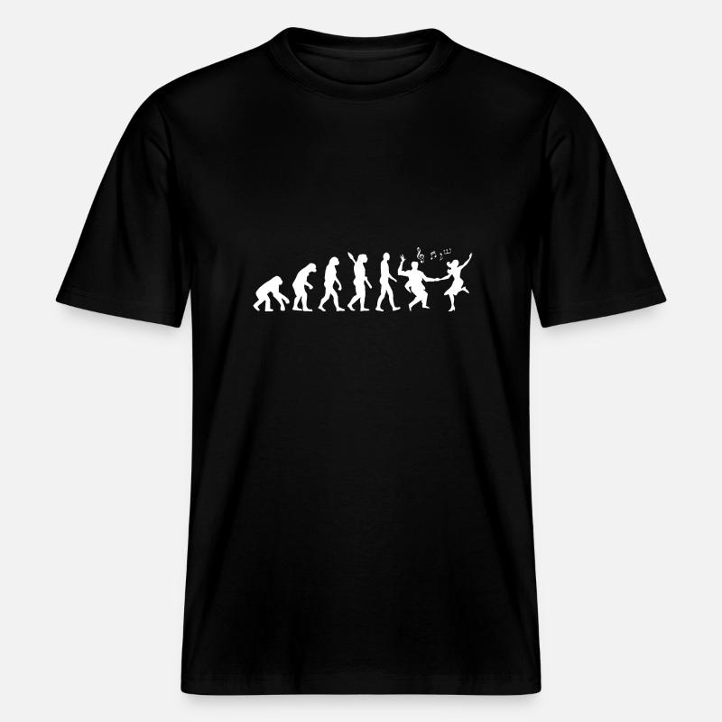 Darwin Evolution to Swing - Weiß -  RELAXED FIT Unisex Organic T-Shirt - Schwarz