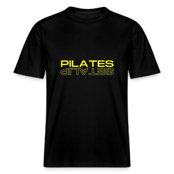 Miroir Pilates Reflet -  T-shirt unisexe RELAXED FIT en coton bio - noir - Devant - Alina (178cm) & Michal (187cm)
