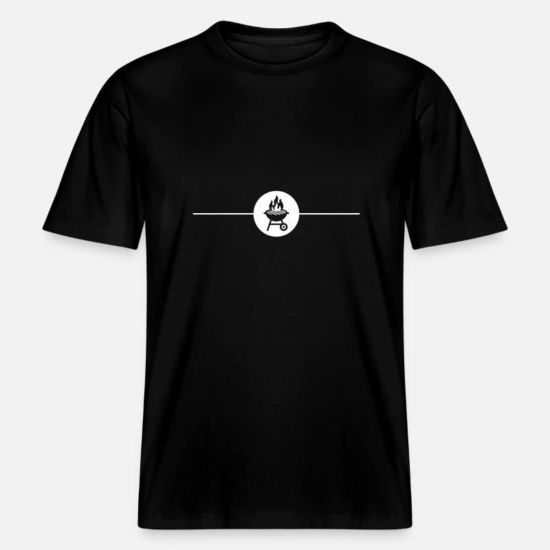 Symbole du gril Grillades -  T-shirt unisexe RELAXED FIT en coton bio - noir