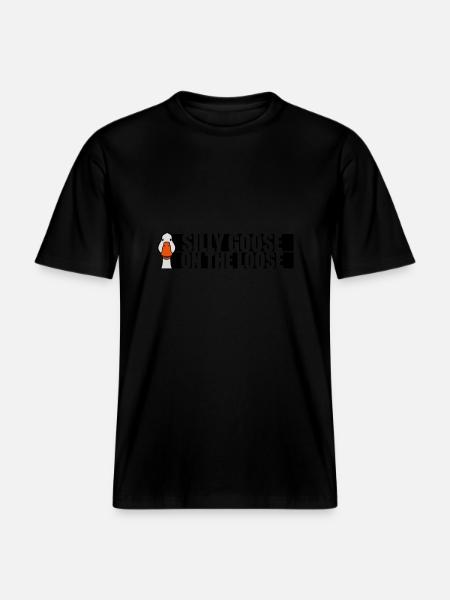goose on the loose -  RELAXED FIT Unisex Organic T-Shirt - black