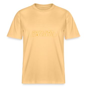 Throw Up Graffiti T-Shirt Street Art -  RELAXED FIT Unisex Organic T-Shirt - washed yellow - Front - Alina (178cm) & Michal (187cm)