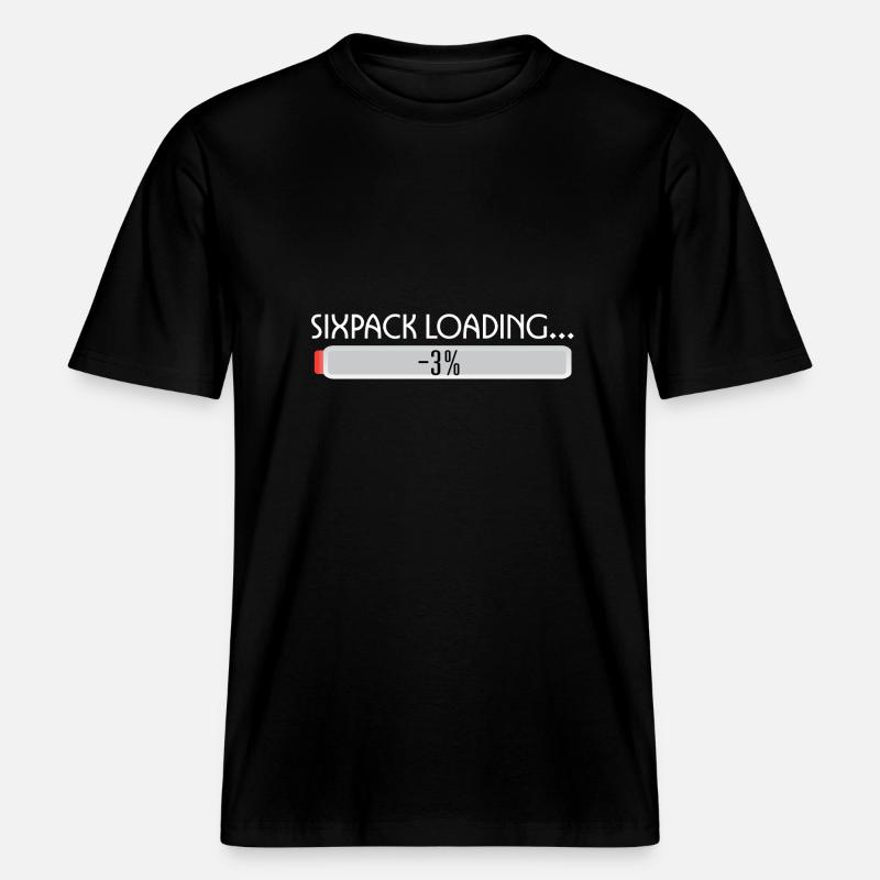 SIXPACK LOADING-2 -  RELAXED FIT Unisex Organic T-Shirt - black