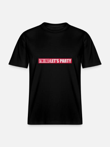 at the fat lets party -  RELAXED FIT Unisex Organic T-Shirt - black