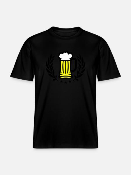 Beer Symbol Booze - RELAXED FIT Unisex Organic T-Shirt - black