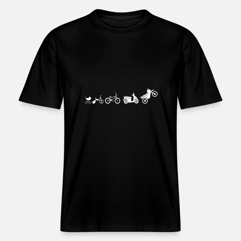 motorcycle evolution -  RELAXED FIT Unisex Organic T-Shirt - black