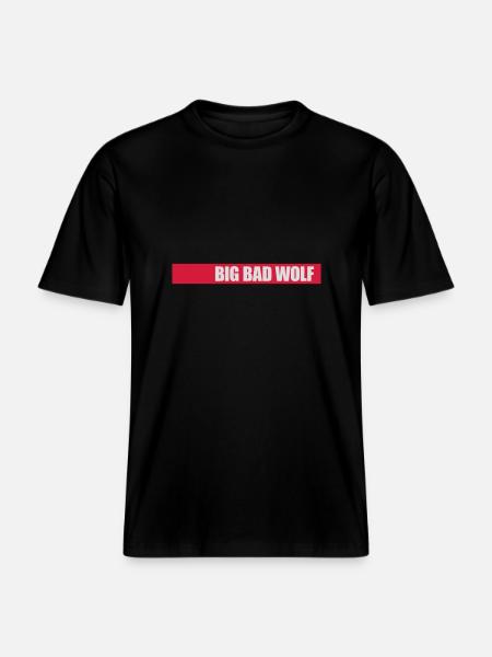 big bad wolf Zitat - RELAXED FIT Unisex Organic T-Shirt - Schwarz