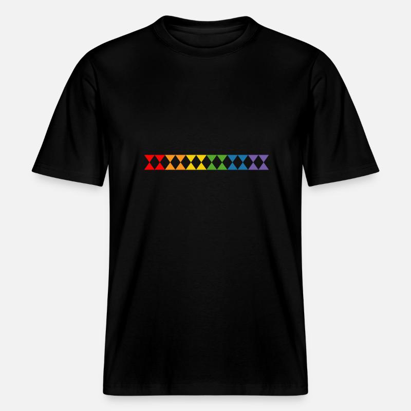 Triangles arc-en-ciel -  T-shirt unisexe RELAXED FIT en coton bio - noir