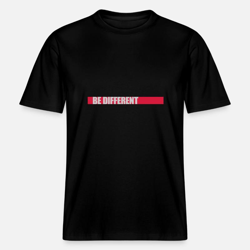 Soyez différent Logo Design -  T-shirt unisexe RELAXED FIT en coton bio - noir
