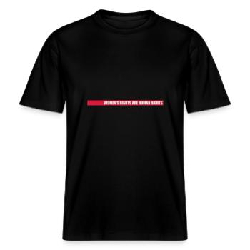 womens rights Feminist Zitat -  RELAXED FIT Unisex Organic T-Shirt - Schwarz - Vorne - Alina (178cm) & Michal (187cm)