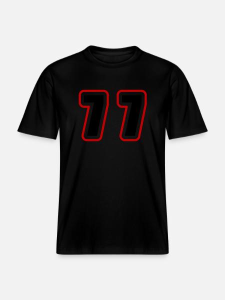 77 Number College - RELAXED FIT Unisex Organic T-Shirt - black