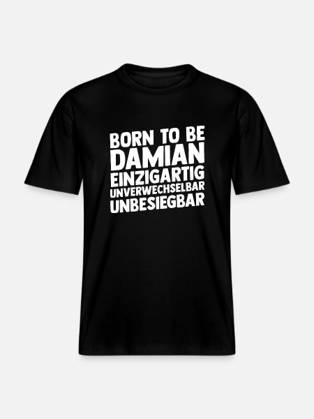 First name Damian - RELAXED FIT Unisex Organic T-Shirt - black