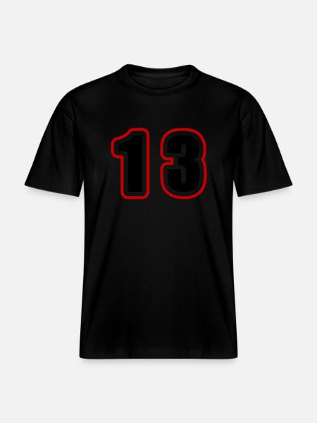 13 Number College -  RELAXED FIT Unisex Organic T-Shirt - black