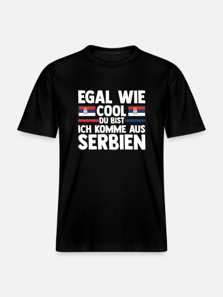Serbe Serbe Serbie - T-shirt unisexe RELAXED FIT en coton bio - noir