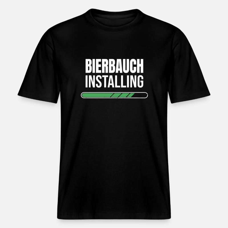 Bierbauch Installing - Loading Bar -  RELAXED FIT Unisex Organic T-Shirt - Schwarz