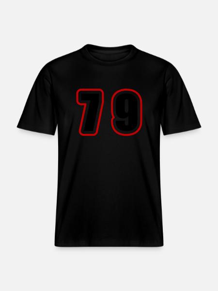 79 Number College -  RELAXED FIT Unisex Organic T-Shirt - black