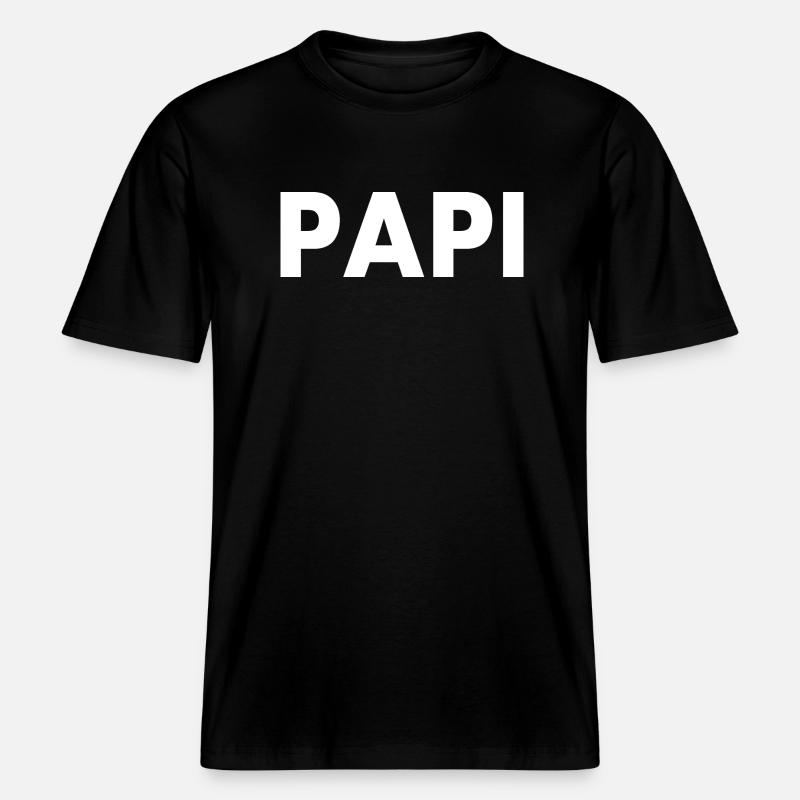 Papi -  T-shirt unisexe RELAXED FIT en coton bio - noir