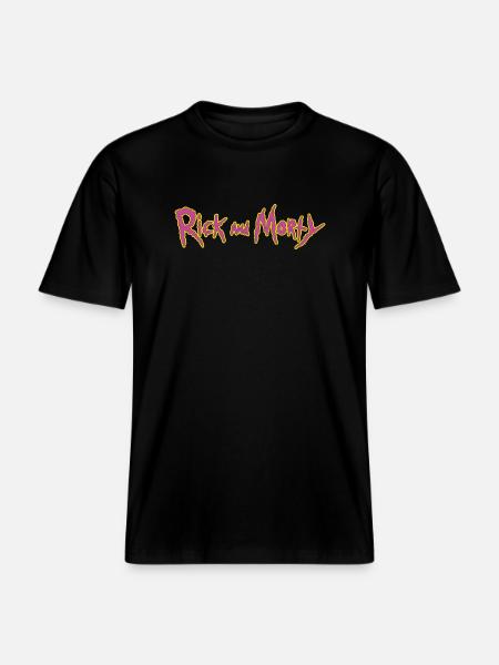 Rick And Morty Title Typography -  RELAXED FIT Unisex Organic T-Shirt - black