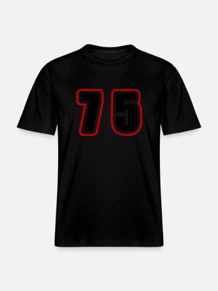 75 Number College - RELAXED FIT Unisex Organic T-Shirt - black