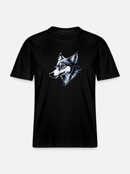 Grey Wolf -  RELAXED FIT Unisex Organic T-Shirt - black