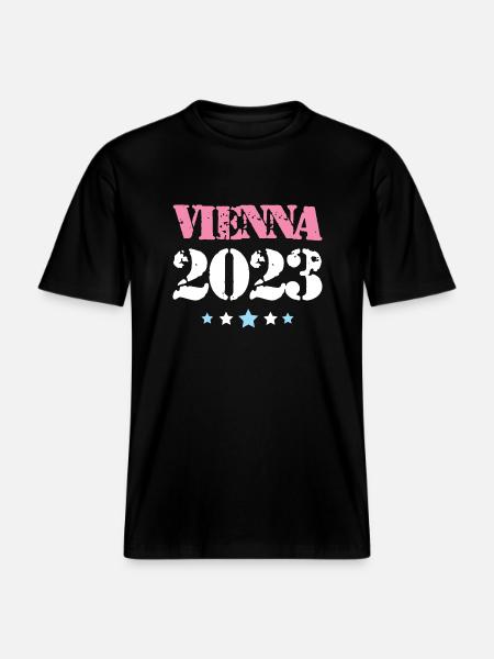 Vienne 2023 Vienne - T-shirt unisexe RELAXED FIT en coton bio - noir