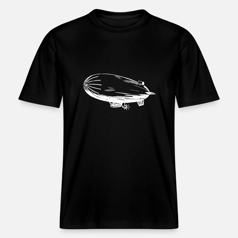 Silhouette eines Luftschiffs – Stilvolles -  RELAXED FIT Unisex Organic T-Shirt - Schwarz