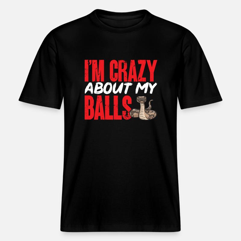 Ball Python Snake King Python -  T-shirt unisexe RELAXED FIT en coton bio - noir