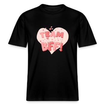 TEAM BFF -  T-shirt unisexe RELAXED FIT en coton bio - noir - Devant - Alina (178cm) & Michal (187cm)