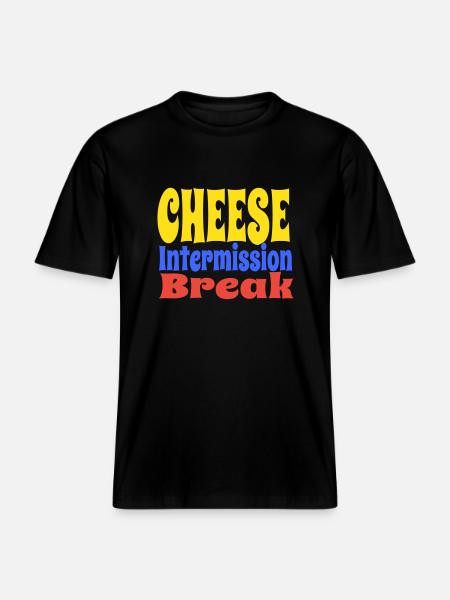 CheeseIntermissionBreakVect - RELAXED FIT Unisex Organic T-Shirt - black