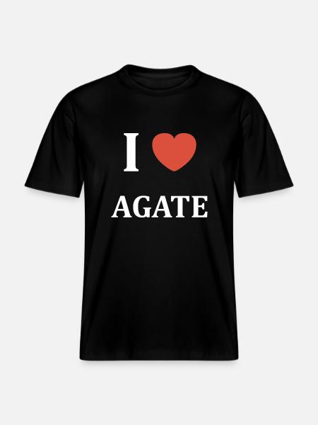 I love Agate -  T-shirt unisexe RELAXED FIT en coton bio - noir