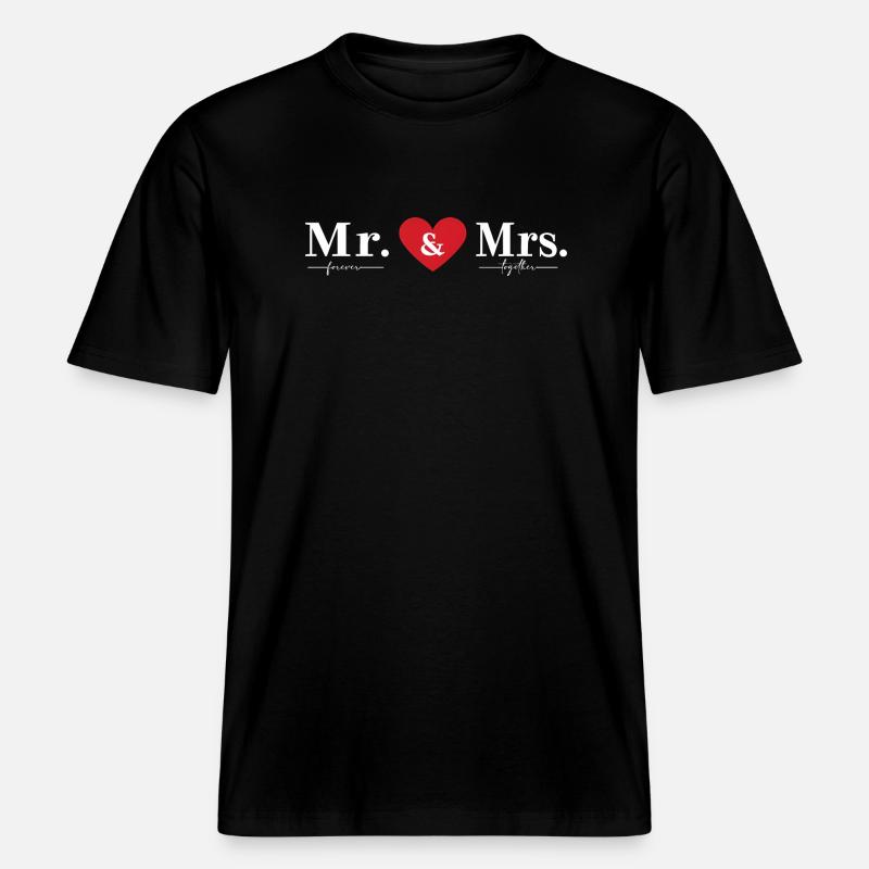 MR & MRS Forever Together -  RELAXED FIT Unisex Organic T-Shirt - Schwarz