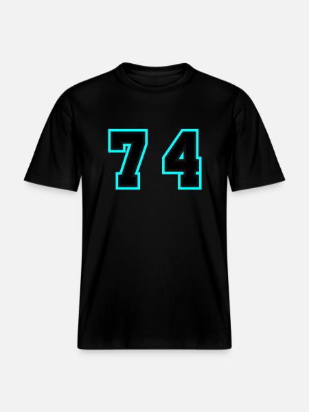 74 Symbole numérique - T-shirt unisexe RELAXED FIT en coton bio - noir