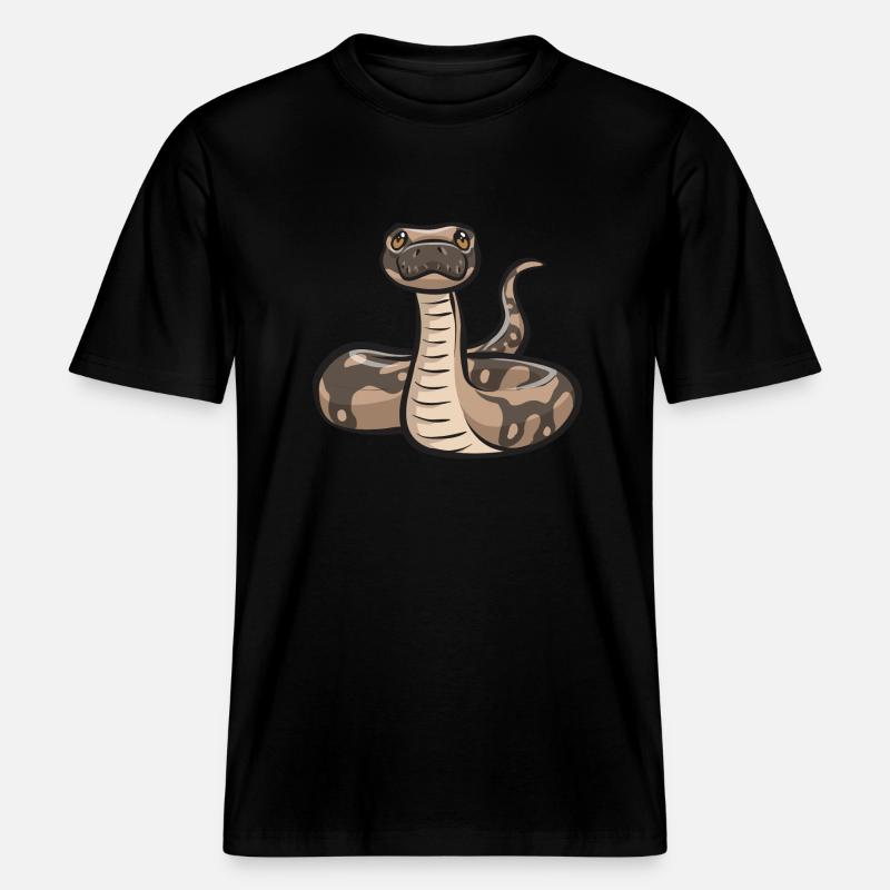 Ball Python Schlange Königspython -  RELAXED FIT Unisex Organic T-Shirt - Schwarz