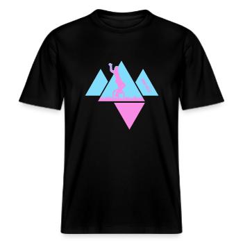 Unicycle UNICYCLE-Fille Unicycle StreetArt -  T-shirt unisexe RELAXED FIT en coton bio - noir - Devant - Alina (178cm) & Michal (187cm)