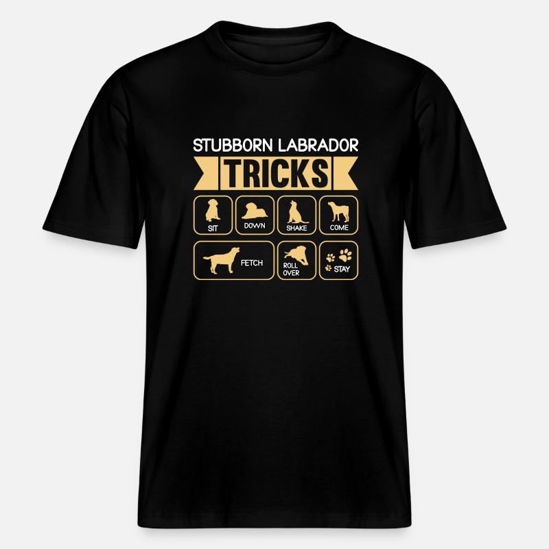 Stubborn labrador tricks - RELAXED FIT Unisex Organic T-Shirt - Schwarz