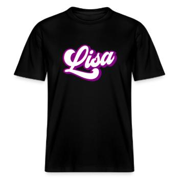 Lisa | Couleurs changeantes -  T-shirt unisexe RELAXED FIT en coton bio - noir - Devant - Alina (178cm) & Michal (187cm)