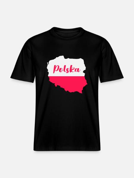 Poland Polska - RELAXED FIT Unisex Organic T-Shirt - black