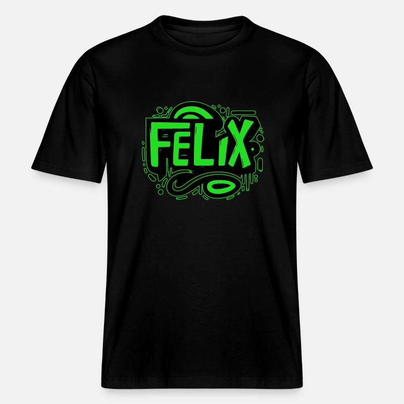 Felix Nom Graffiti vert -  T-shirt unisexe RELAXED FIT en coton bio - noir