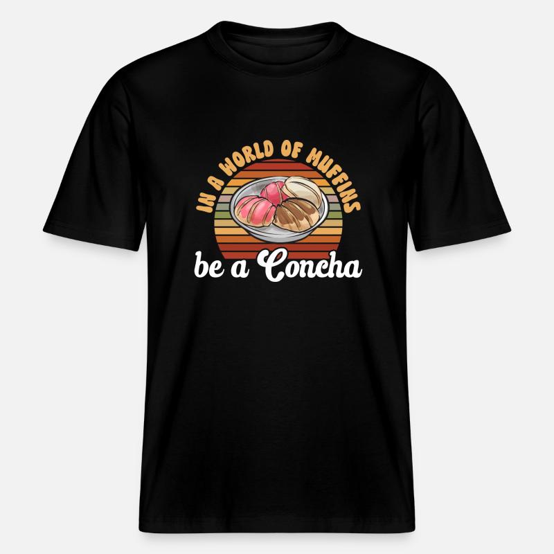 Concha Hispanic Mexikanisch Pan Dulce -  RELAXED FIT Unisex Organic T-Shirt - Schwarz