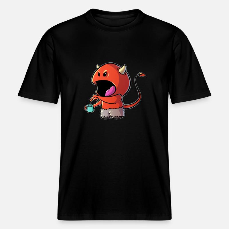 Coffee Devil - Café Diables -  T-shirt unisexe RELAXED FIT en coton bio - noir