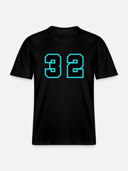32 Number symbol - RELAXED FIT Unisex Organic T-Shirt - black